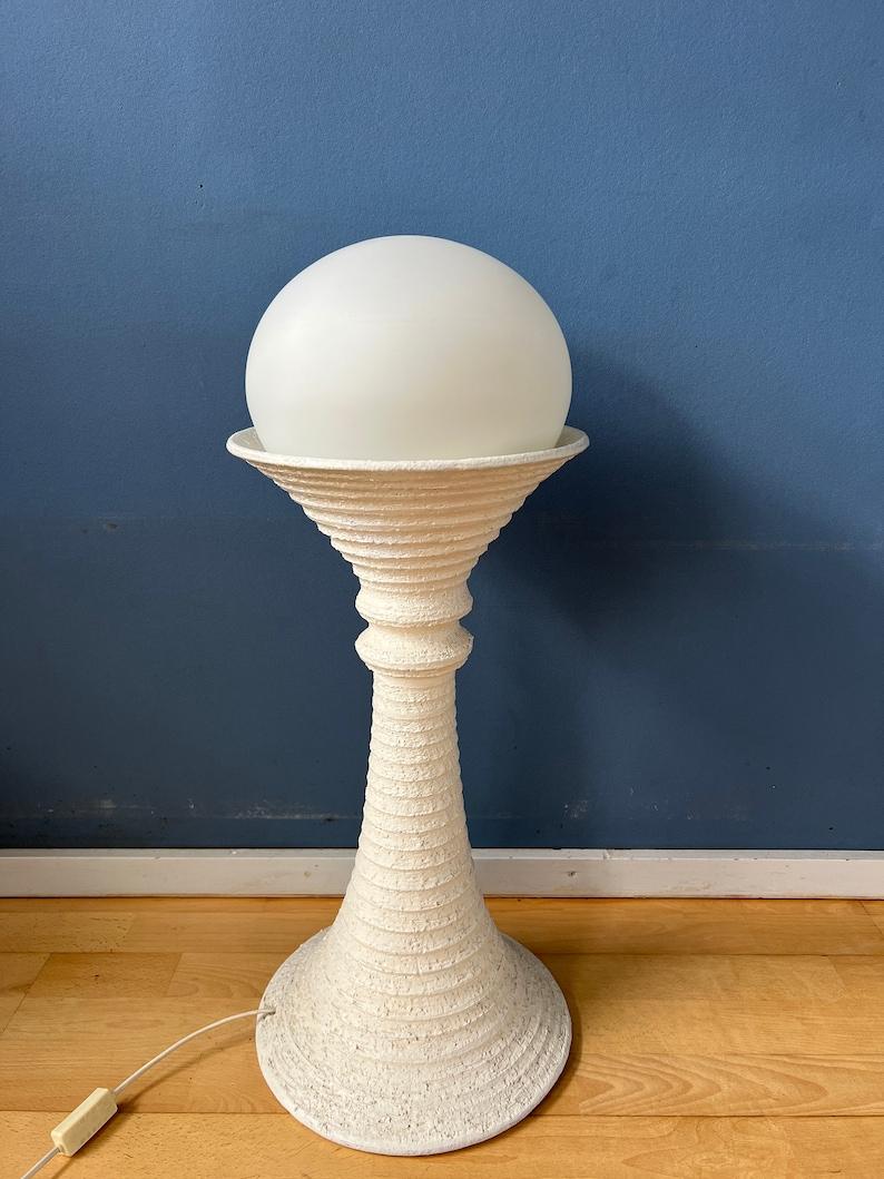 Mid Century White Ceramic  Space Age Floor Lamp by Doria Leuchten, 1970s For Sale 1