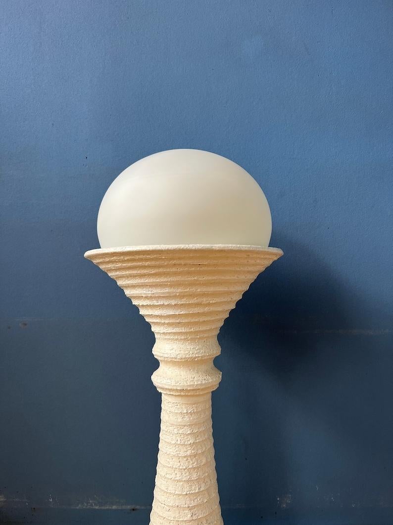 Mid Century White Ceramic  Space Age Floor Lamp by Doria Leuchten, 1970s For Sale 3