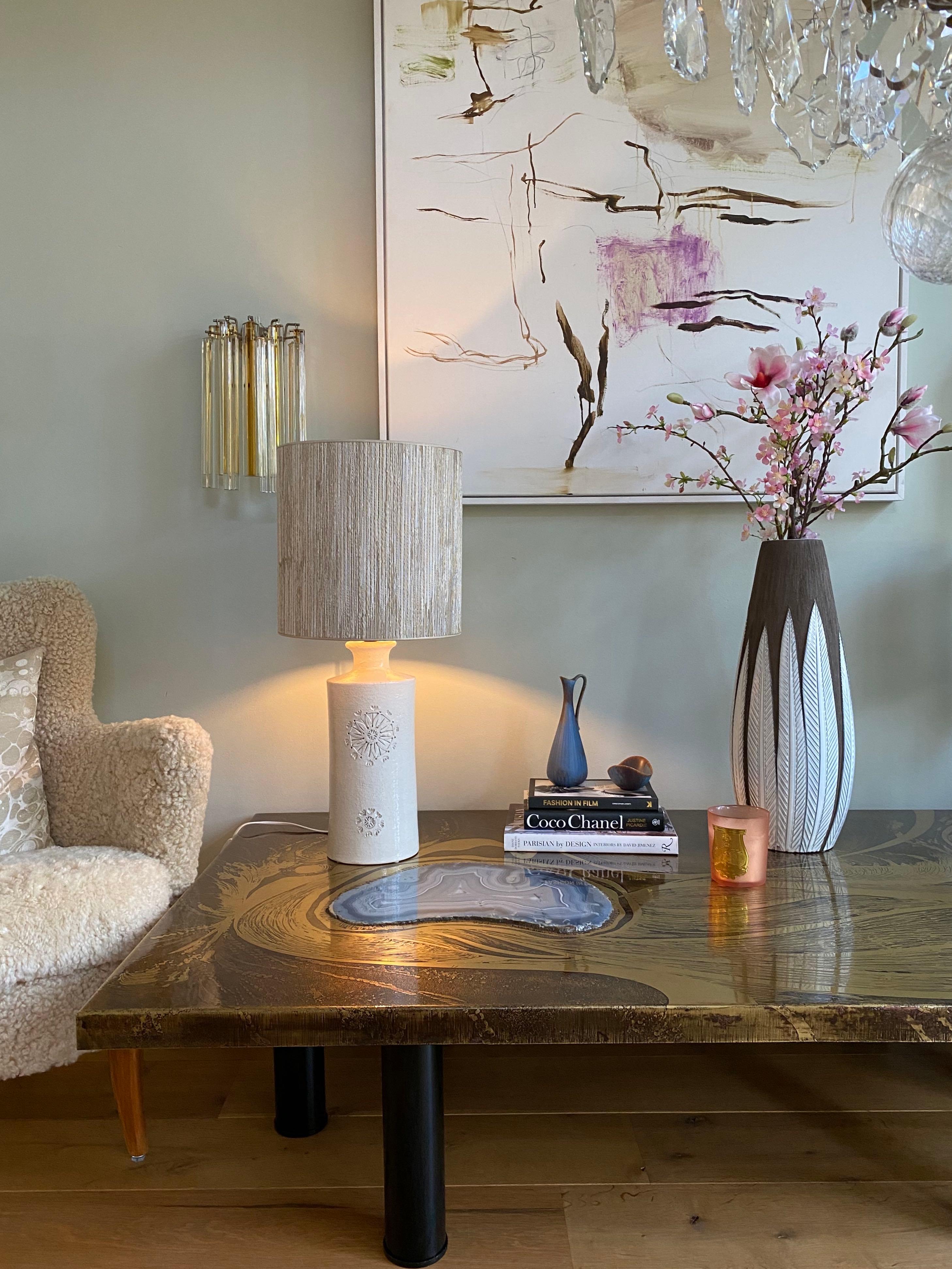 20ième siècle Lampe de table en céramique blanche du milieu du siècle par Bitossi en vente