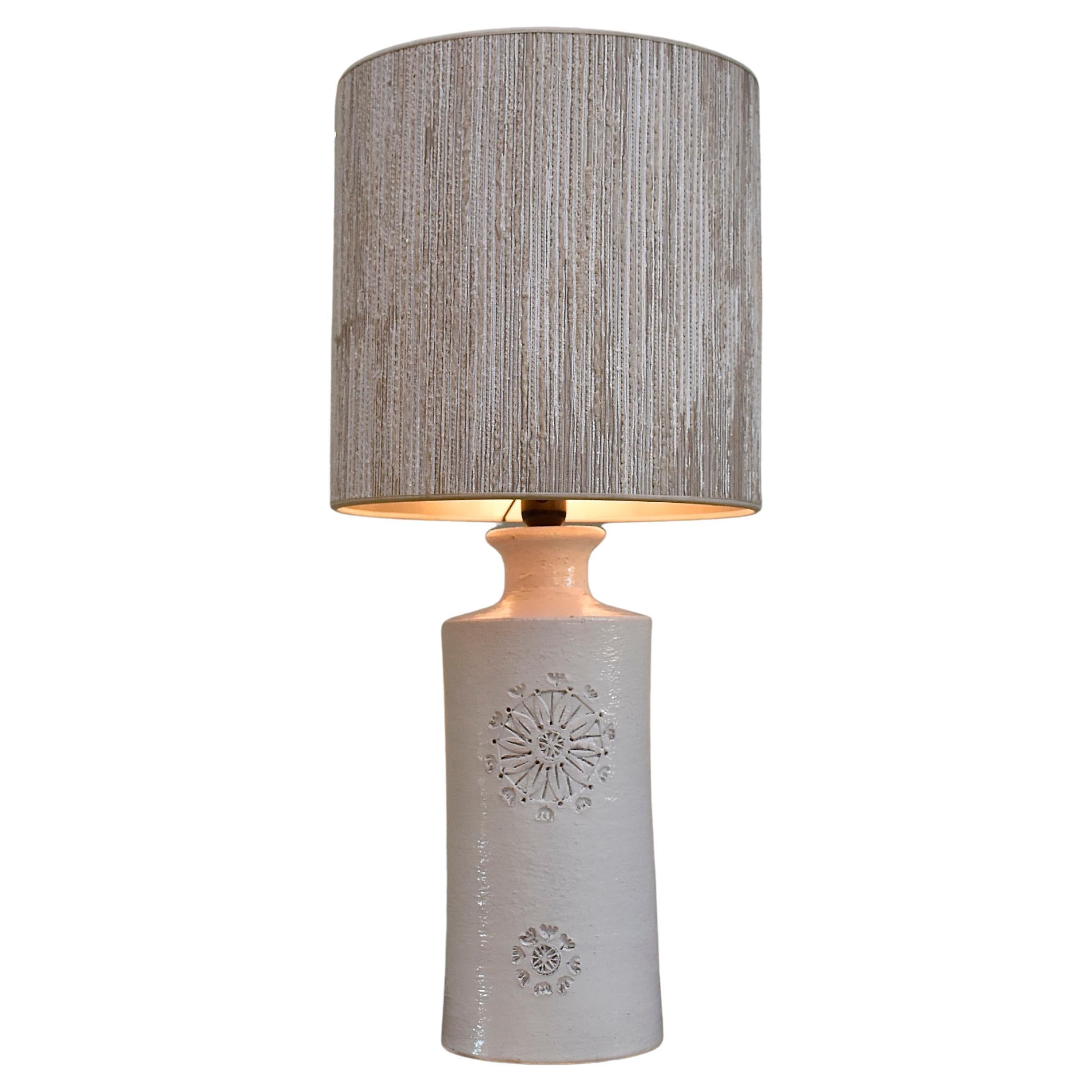 Lampe de table en céramique blanche du milieu du siècle par Bitossi