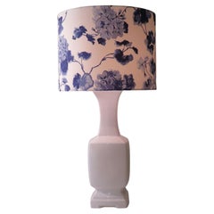Vintage Midcentury White Ceramic Table Lamp with New, Professionally Handmade Lampshade