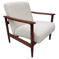 Weißer Chenille-Sessel aus der Jahrhundertmitte, GFM 142, Edmund Homa, Europa, 1960er Jahre
