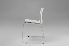 Mid-century white design chair with metal frame and plastic seat, Belgium