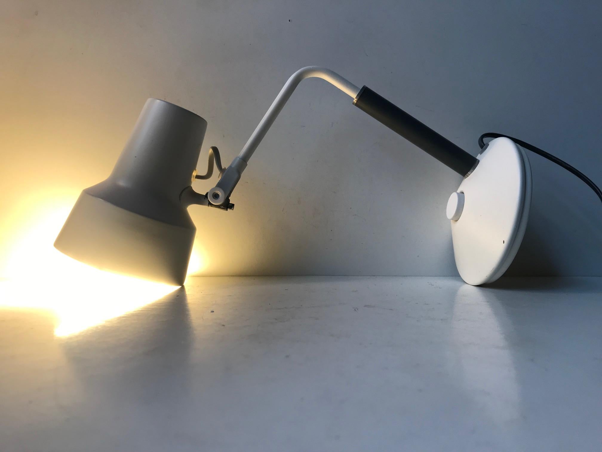 Mid-Century Modern White Scandinavian Modern Table or Wall lamp by Jac Jacobsen for Luxo For Sale