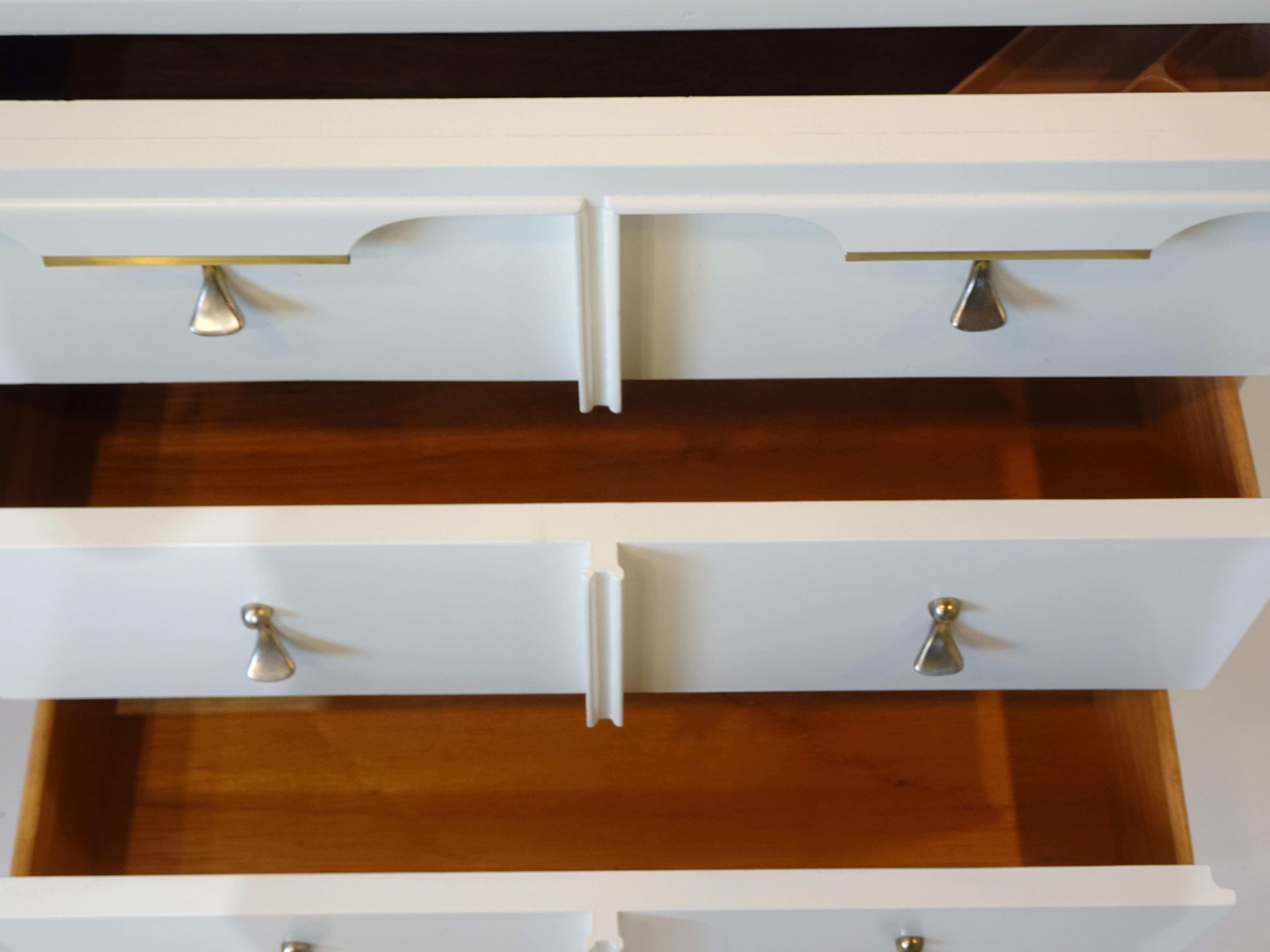 Mid-Century Modern Mid Century White Dresser Chest for Basic Witz