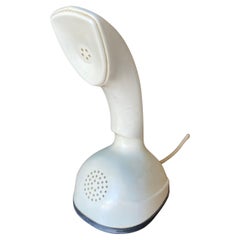 Weißes Ericsson Ericofon Cobra Rotary-Zifferblatt Telephone aus der Mitte des Jahrhunderts