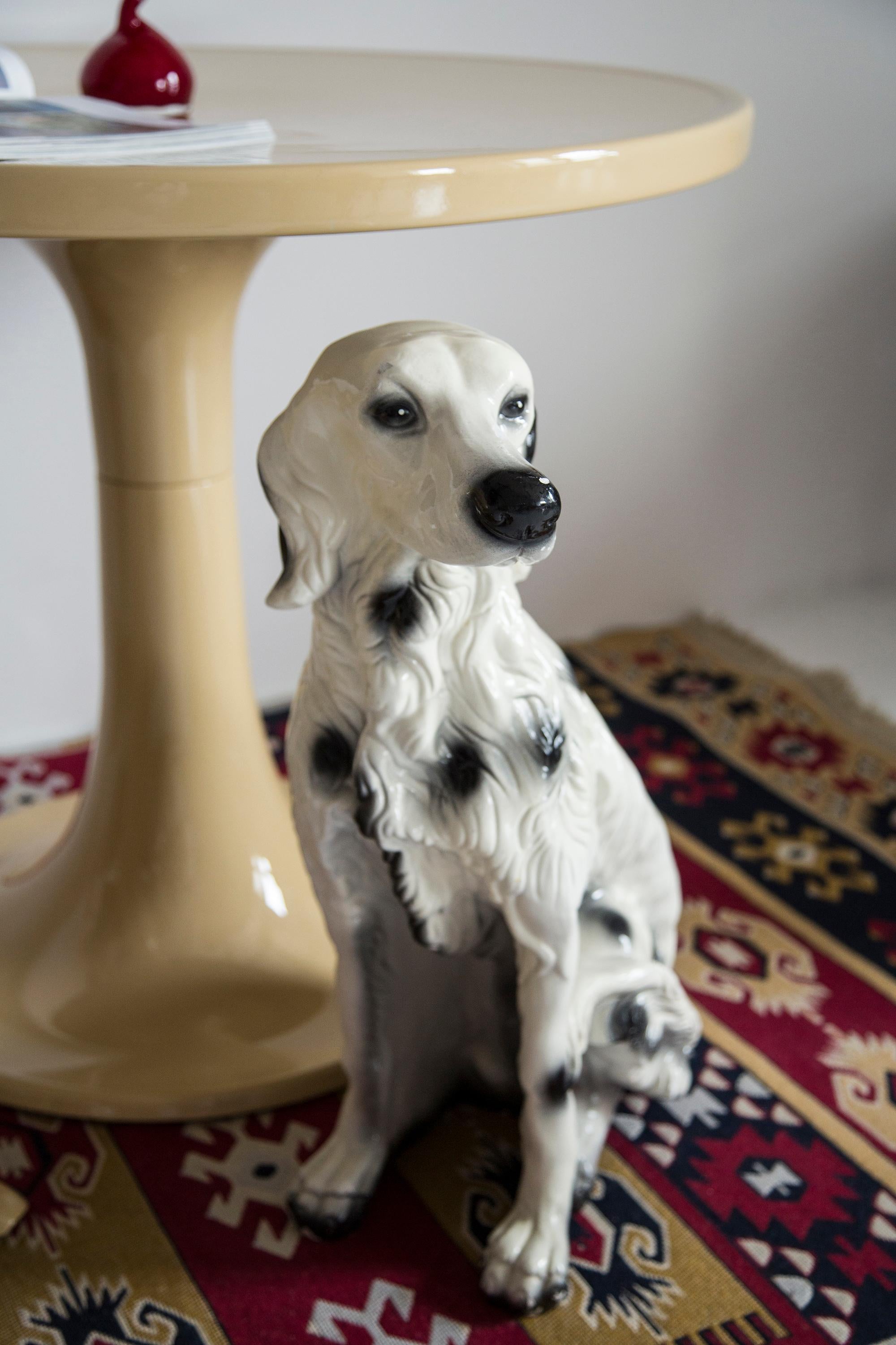 Hand-Painted Midcentury White Giant Dalmatian Dog Sculpture, Italy, 1960s