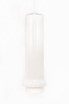 Mid Century Gino Vistosi White Glass Hanging Pendant Light