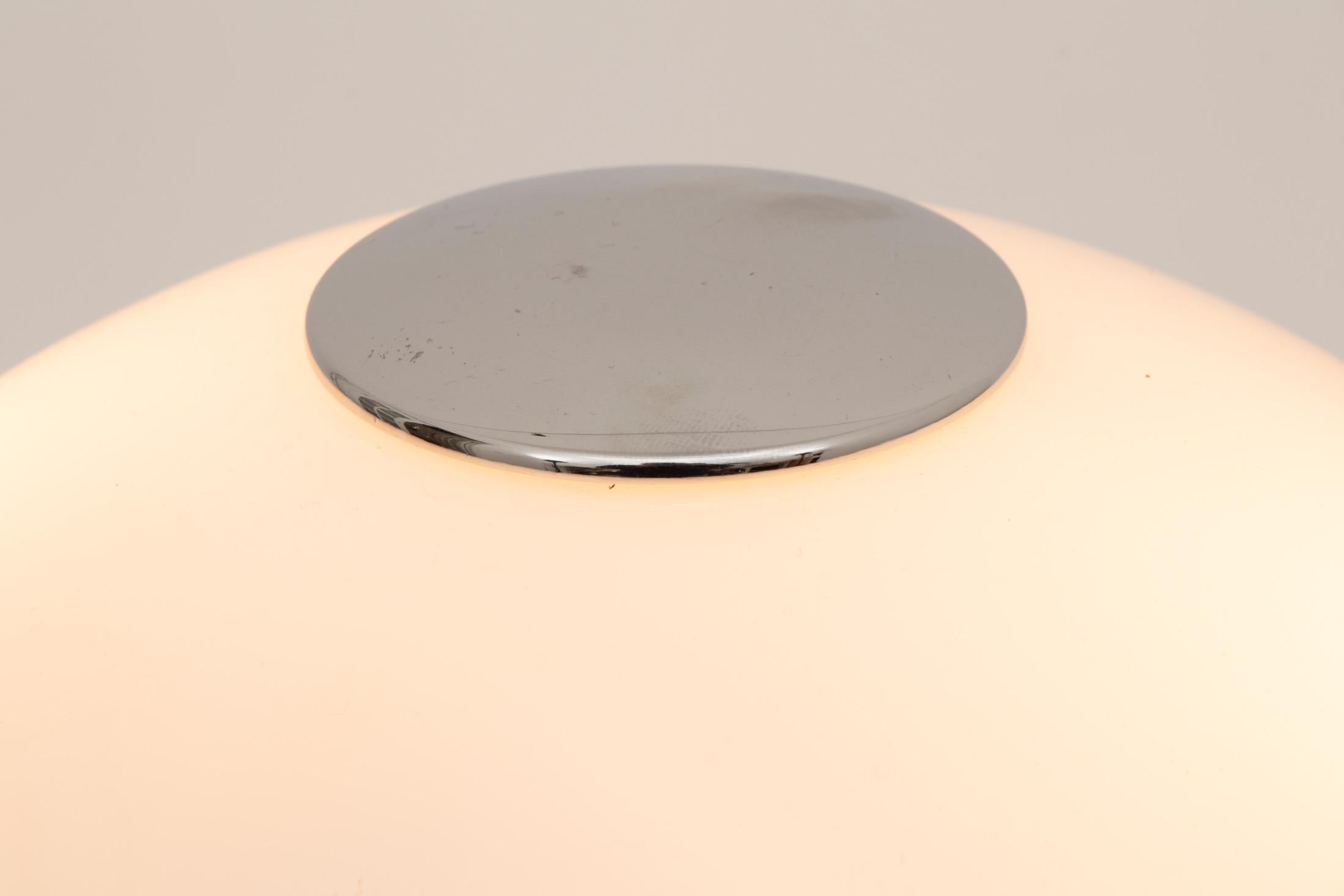 Mid-Century Modern Midcentury White Glass Mushroom Lamp