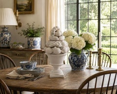 Mid-Century White Glazed Ceramic Trompe L'Oeil Fruit Topiary