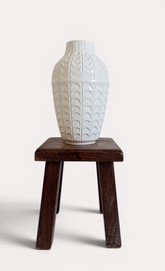 Mid-Century White Glazed Vase by Bay Keramik, West Germany, 1950s