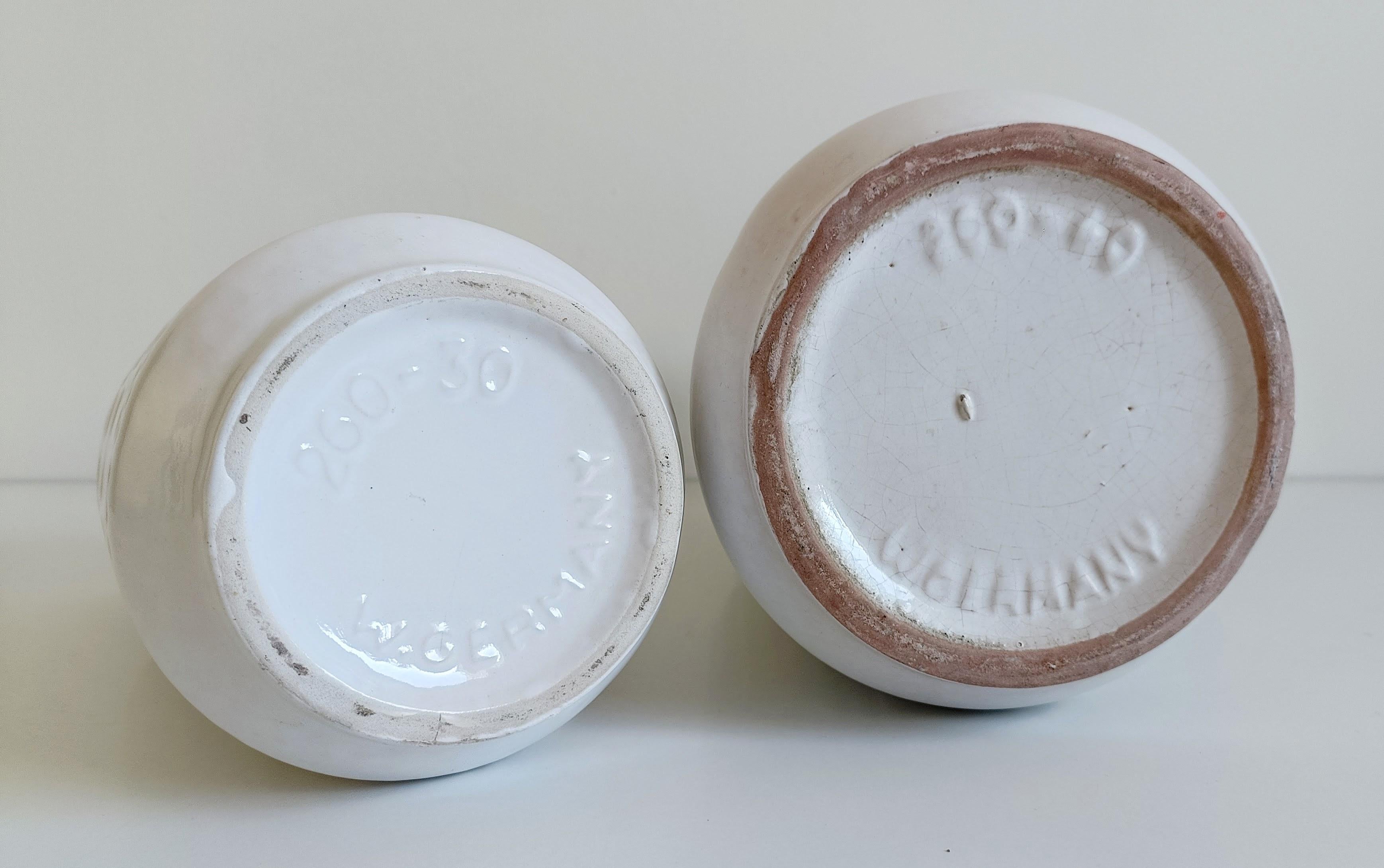 Mid-Century White Glazed West Germany Ceramic Vases by Scheurich, 1950s For Sale 8