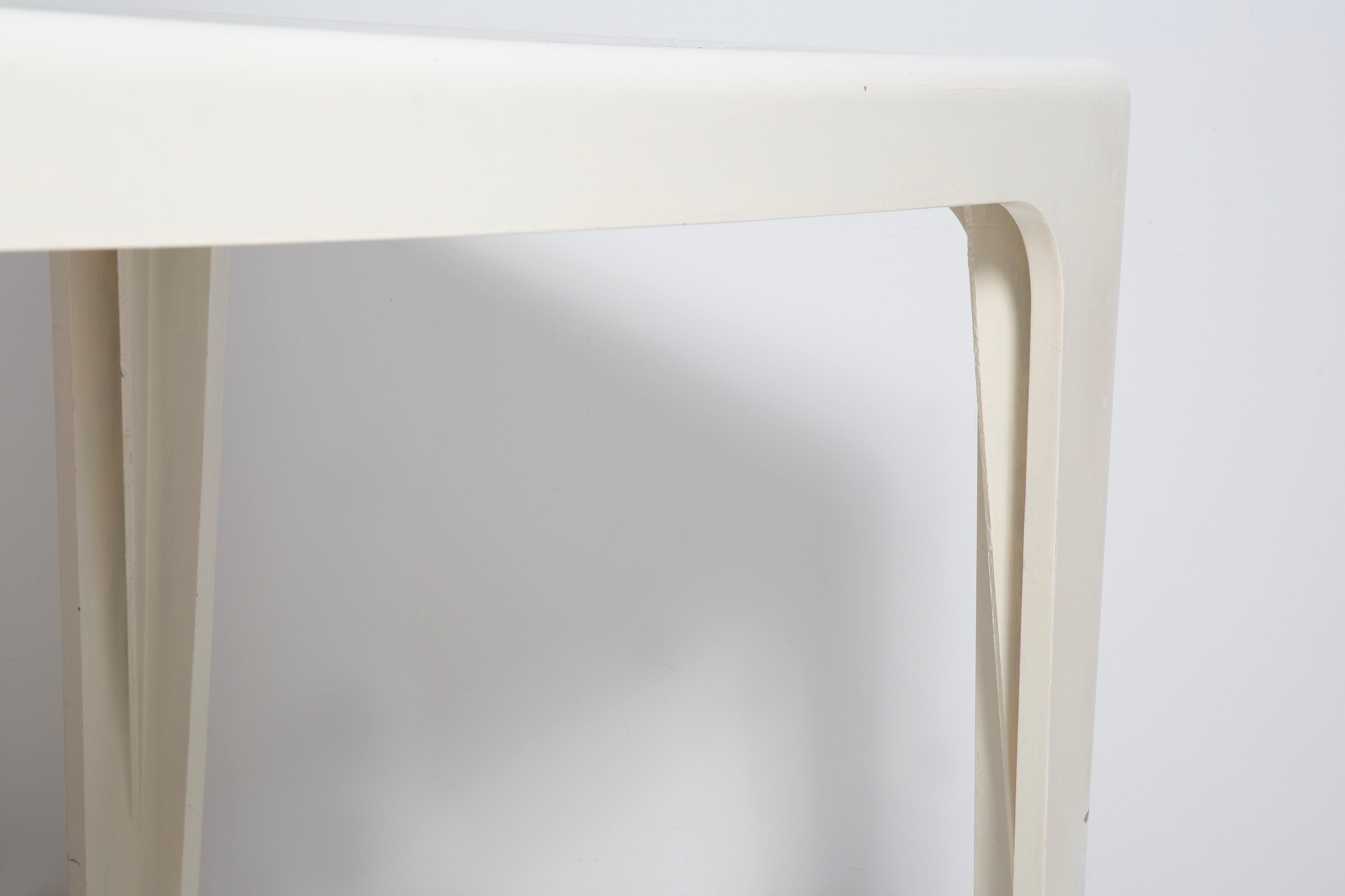 Mid Century White Kangaroo Dining Table, by Ernst Moeckl, Germany, 1968 For Sale 1