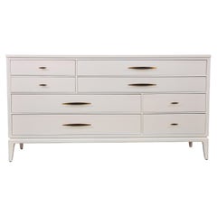 Mid-Century White Lacquer, Brass and Shagreen Dresser, Circa 1960