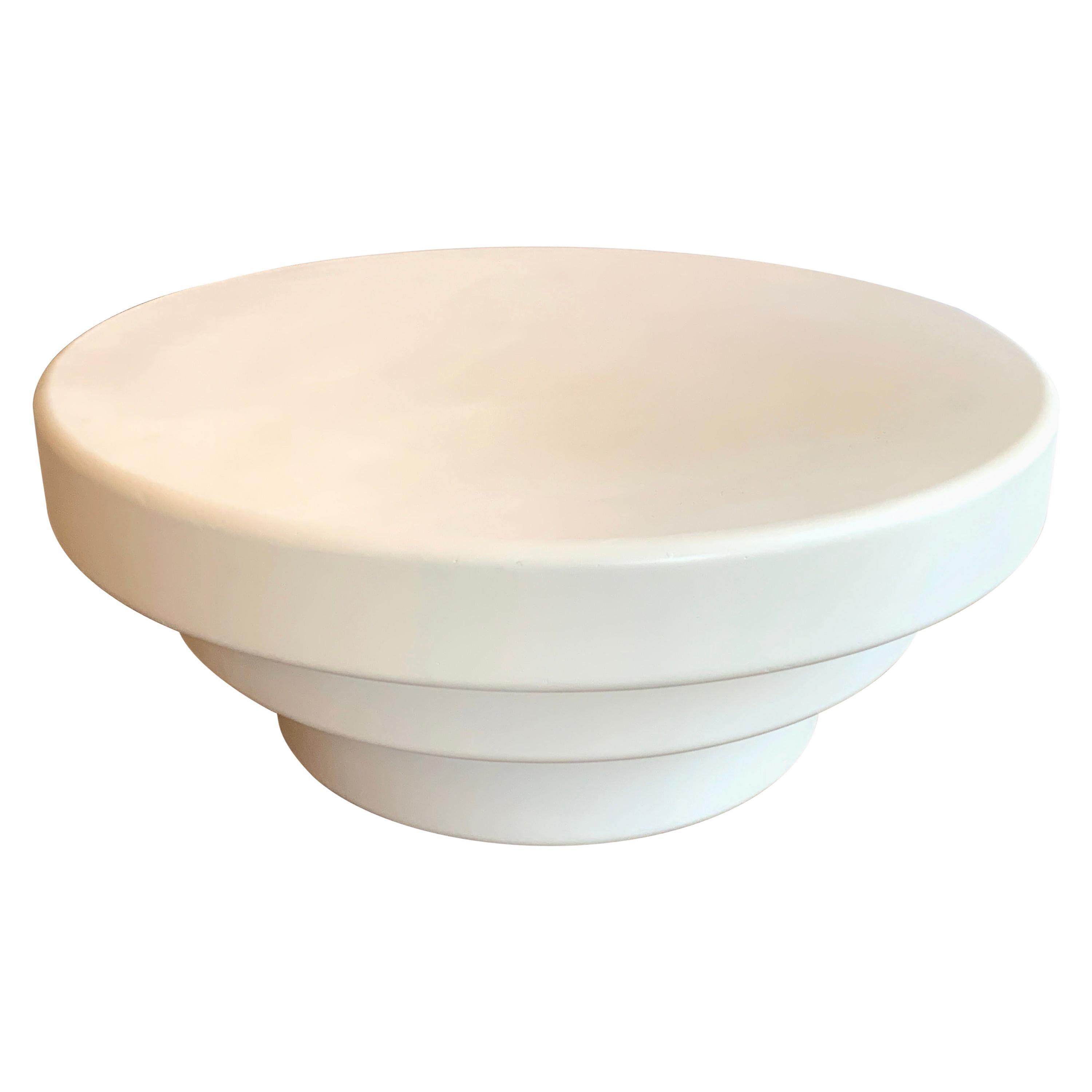 Mid Century White Lacquer Sculptural 'Devo' Coffee Table at 1stDibs