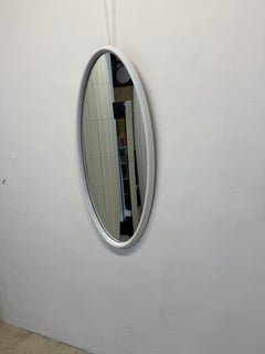 Mid-Century White Lacquer Wall Mirror, American Mirror Company 1966