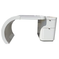 Midcentury White Lacquered Desk