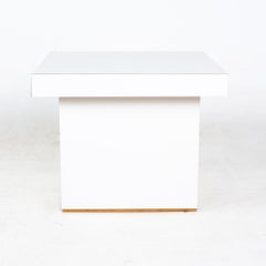 Mid Century White Laminate Pedestal Coffee Table