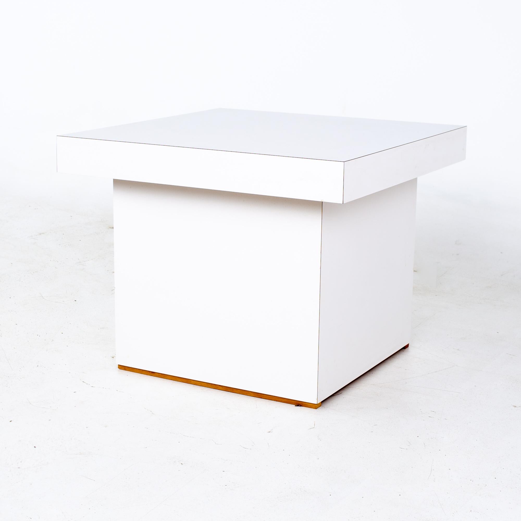 Mid-Century Modern Mid Century White Laminate Pedestal Coffee Table