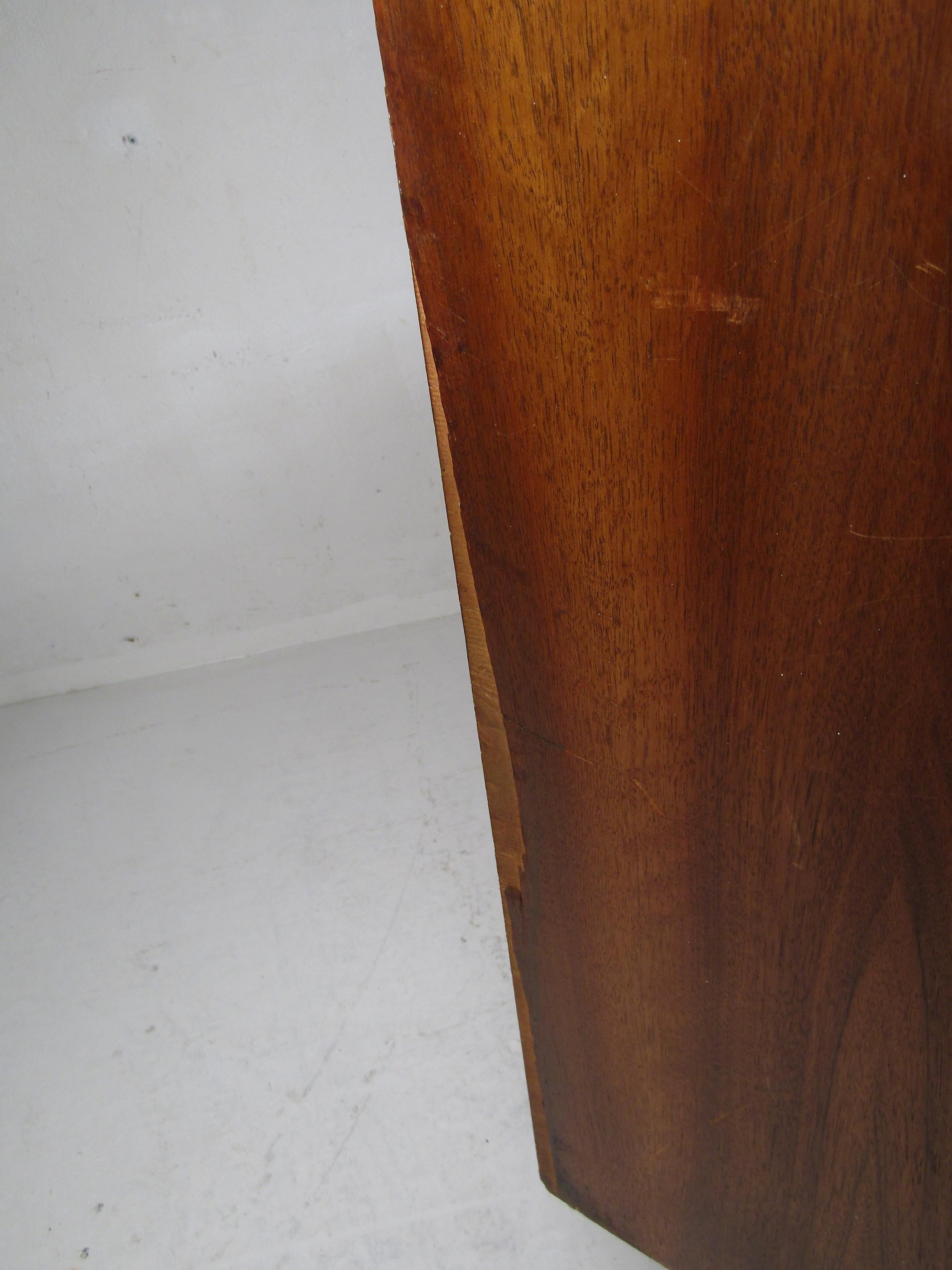 Midcentury White Laminate Top Walnut Dresser 5