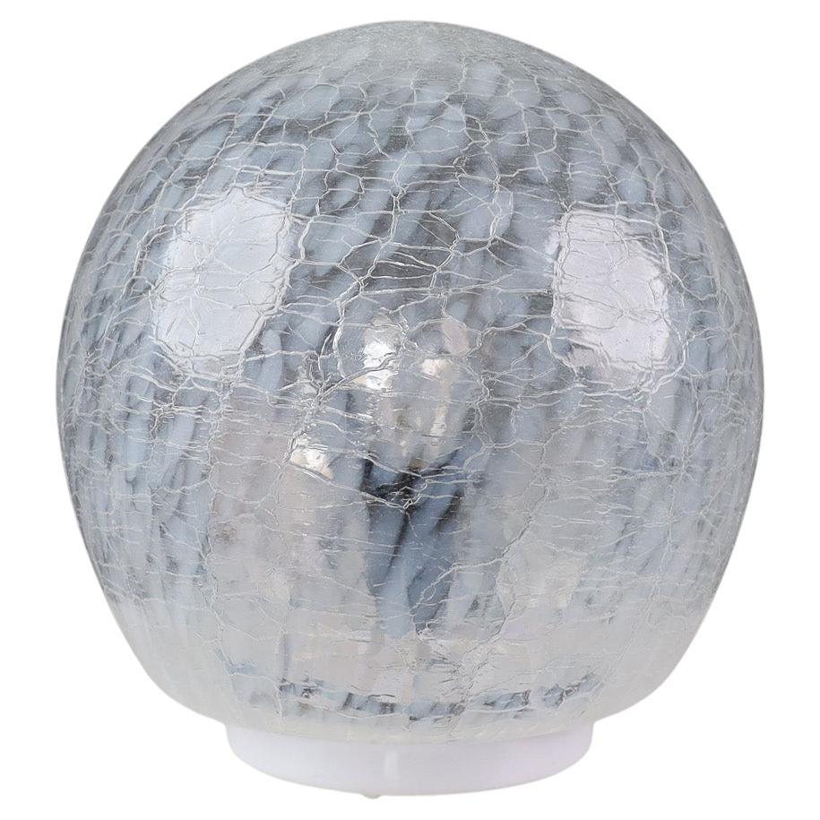 Mid-Century White/Light Blue Murano Glass Table Lamp, Italy 1970s