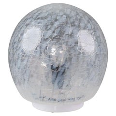Mid-Century White/Light Blue Murano Glass Table Lamp, Italy 1970s