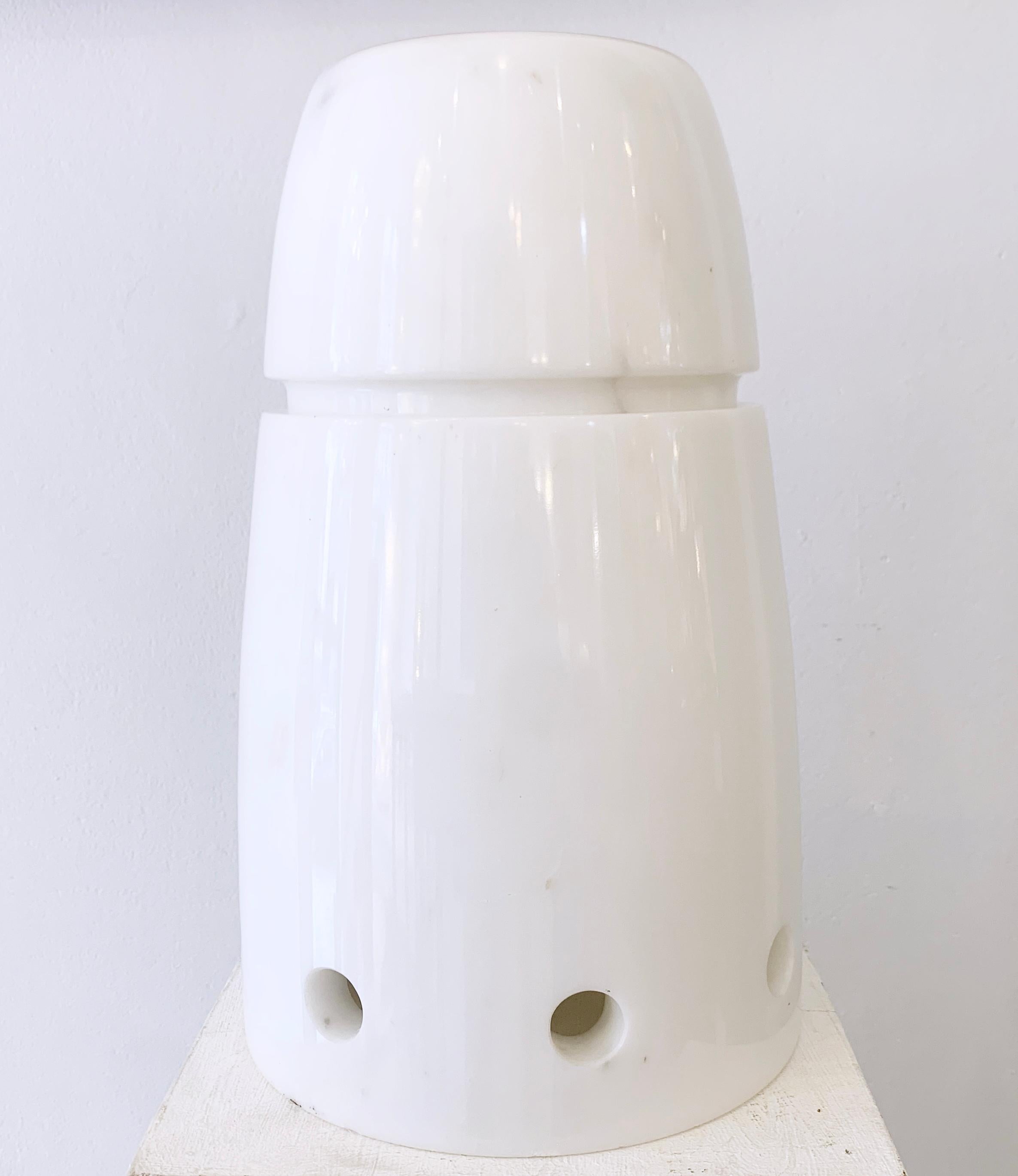 Mid-century white marble lamp - Italy 1970s For Sale 3