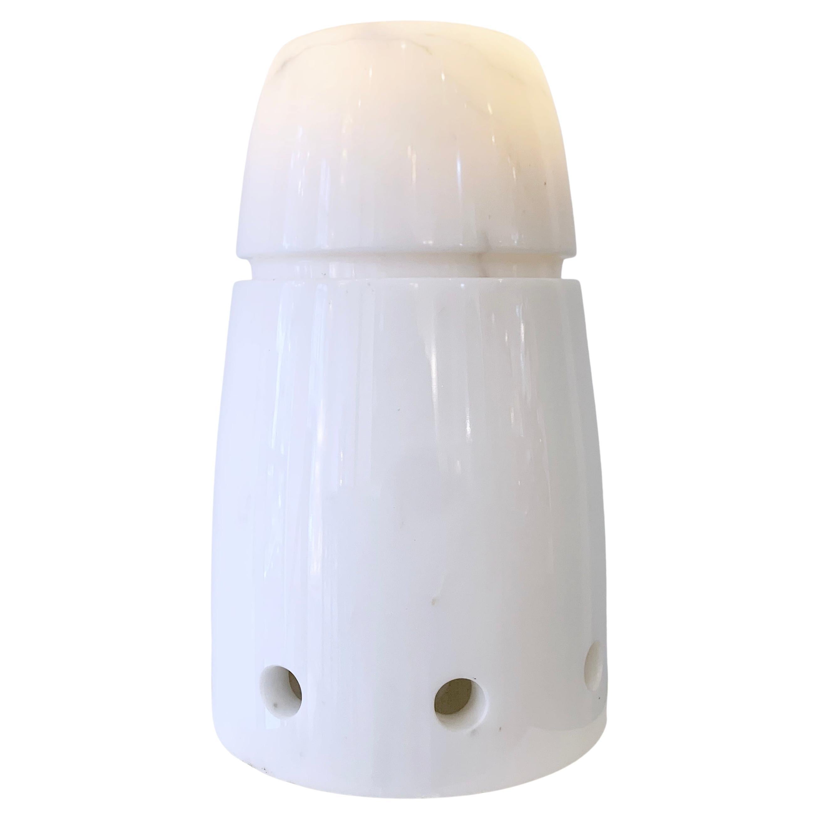 Mid-century white marble lamp - Italy 1970s For Sale