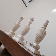 Mid-Century White Marble Swedish Table Lamps '3'