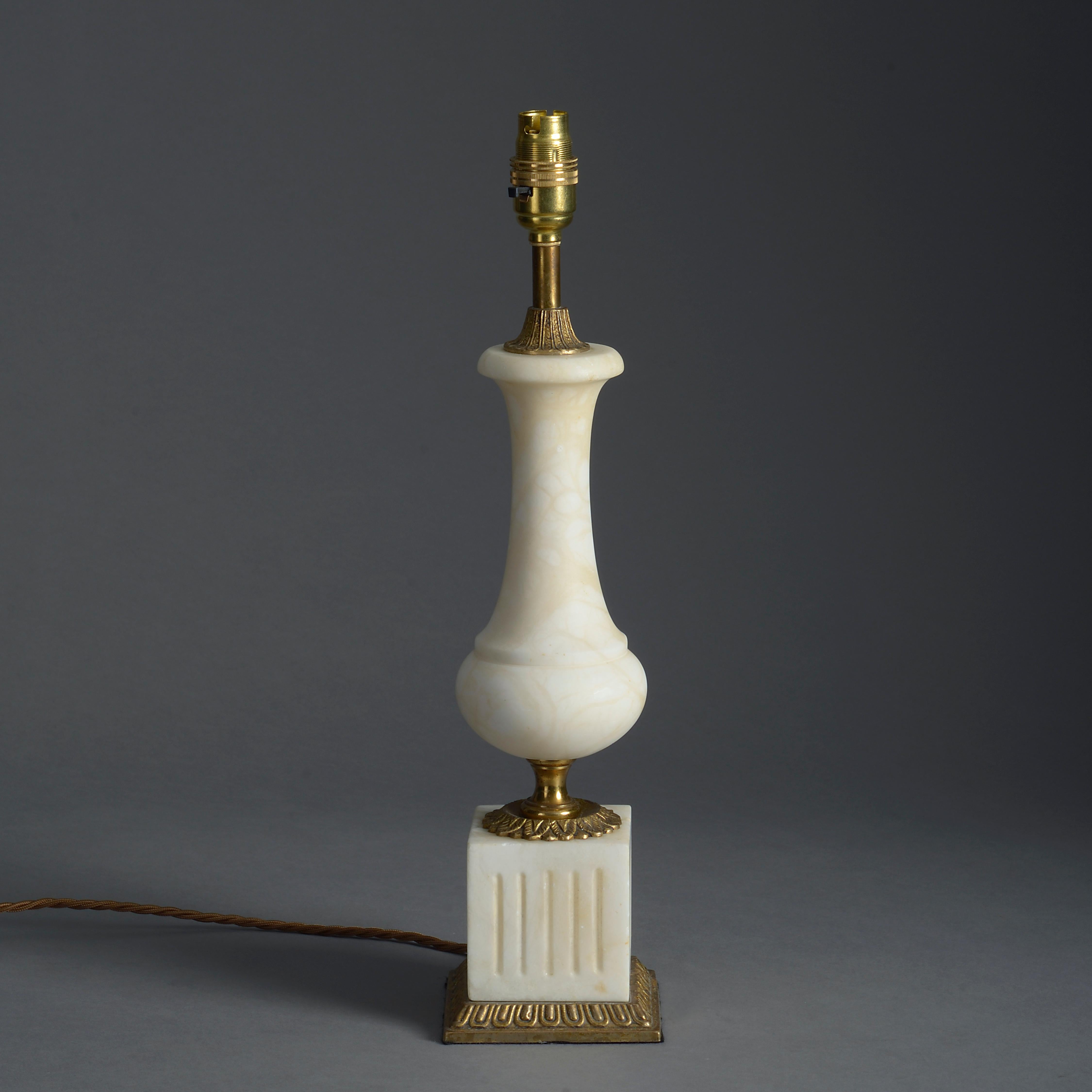 Mid-Century Modern Midcentury White Marble Table Lamp