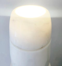 Mid-Century White Marble Table Lamp, Italy, 1970s