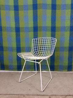 Mid Century White Metal Chair by Harry Bertoia for Knoll
