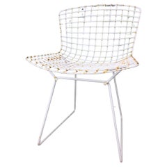 Mid Century White Metal Chair by Harry Bertoia for Knoll