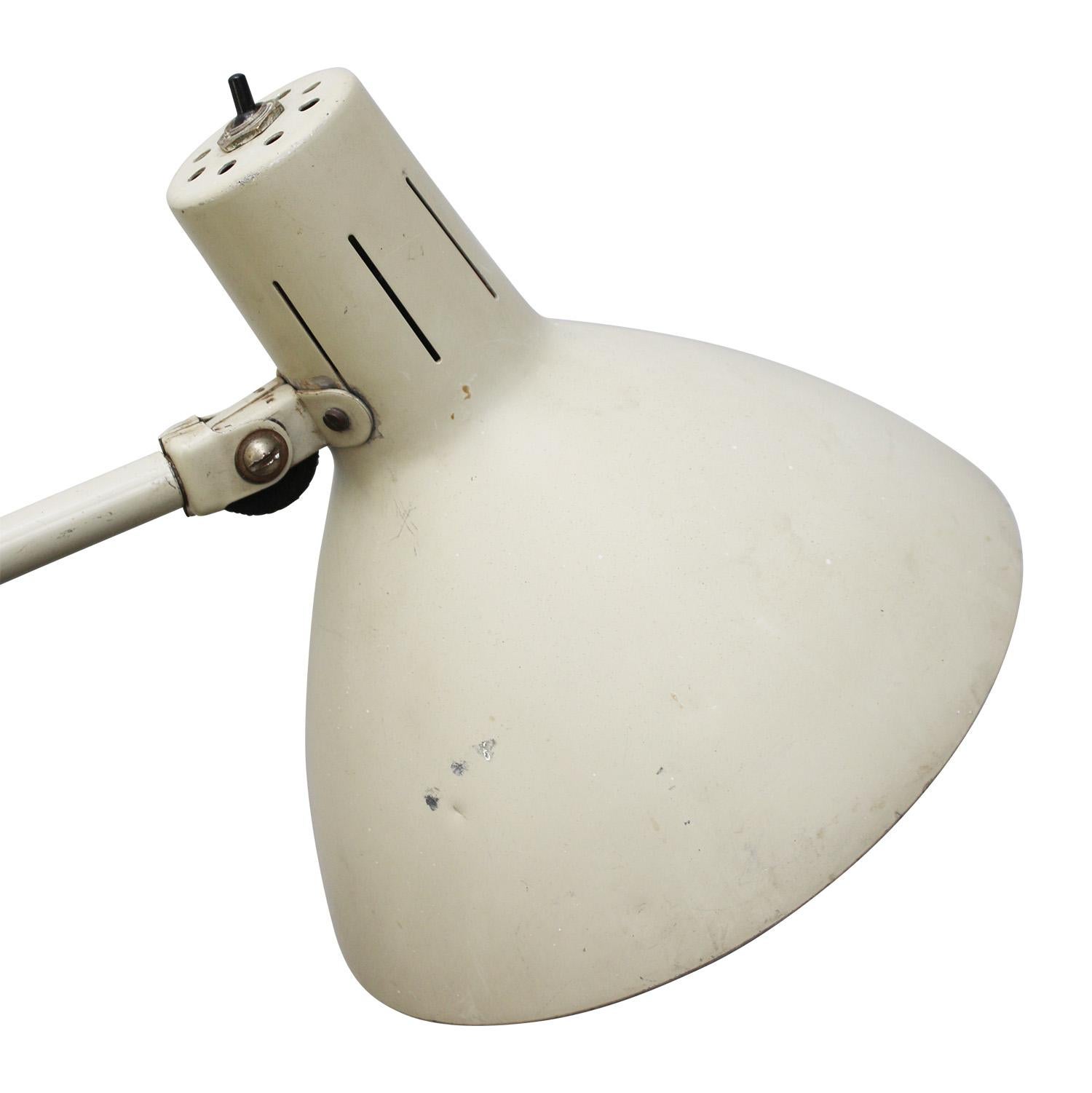 Industrial Mid-Century White Metal Scissor Scone Wall Lamp from Hala, Zeist, Holland For Sale