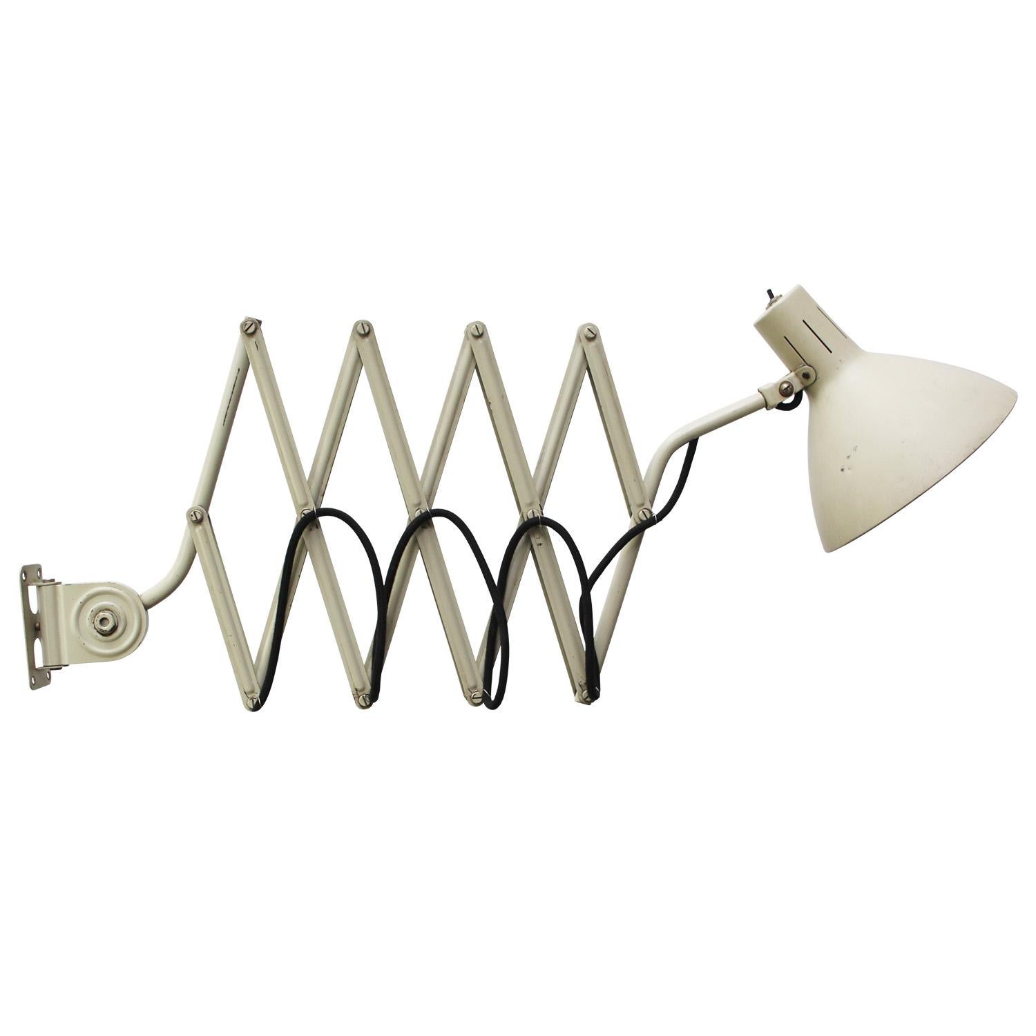 Mid-Century White Metal Scissor Scone Wall Lamp from Hala, Zeist, Holland For Sale
