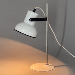 Mid-century White Metal Table Lamp, Czechoslovakia