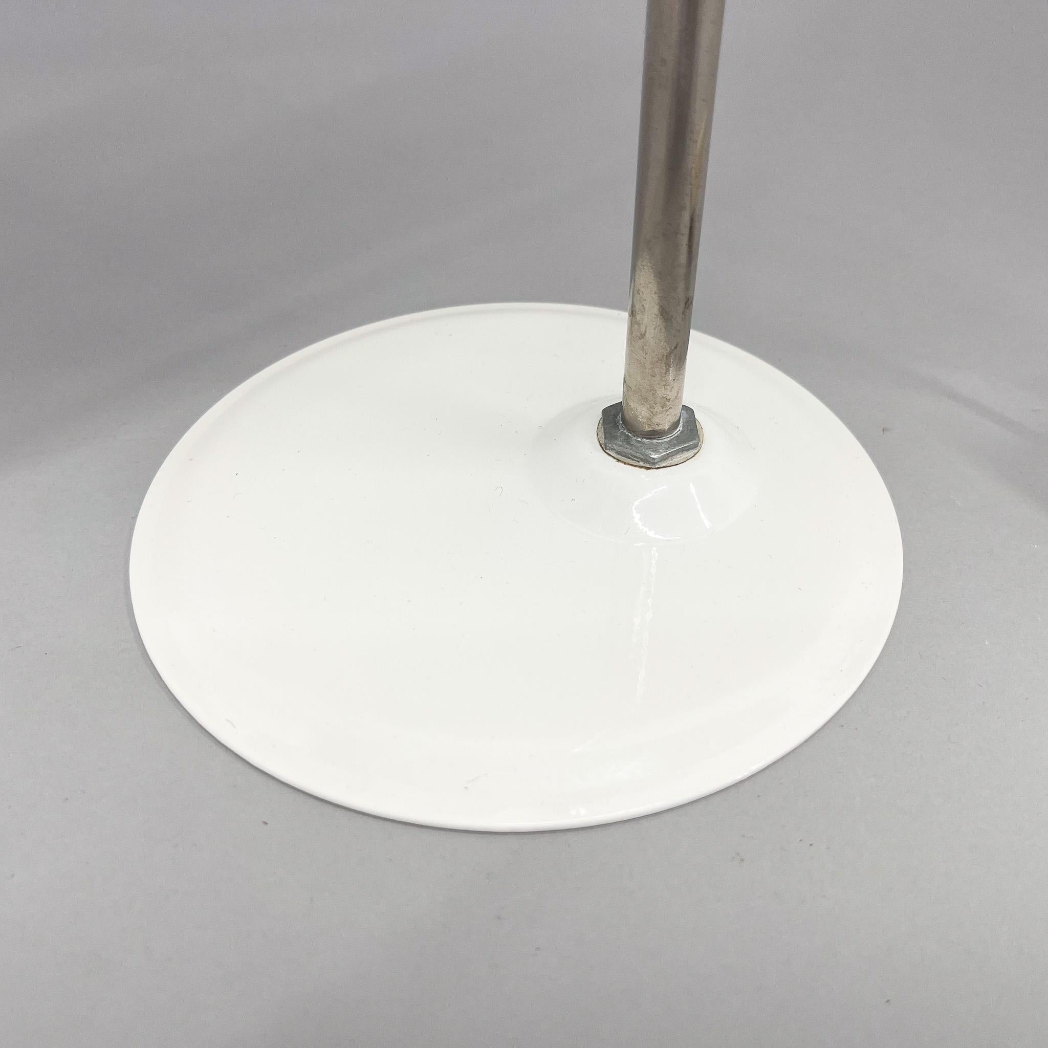 Mid-century White Metal Table Lamp, Czechoslovakia For Sale 2