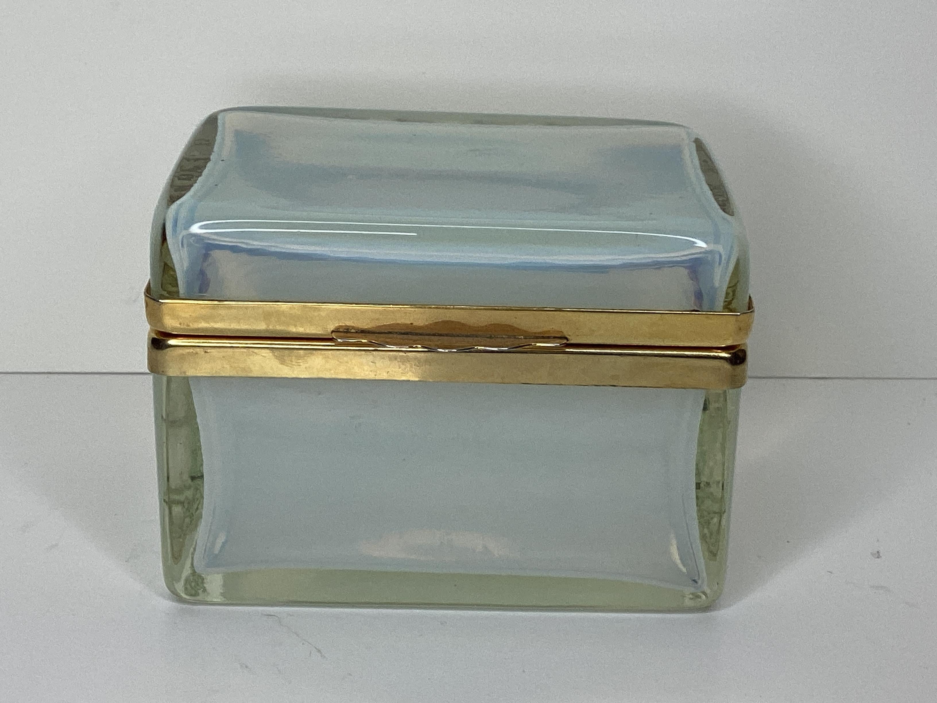Exceptional Mid Century White Murano Glass Box in very good condition.
