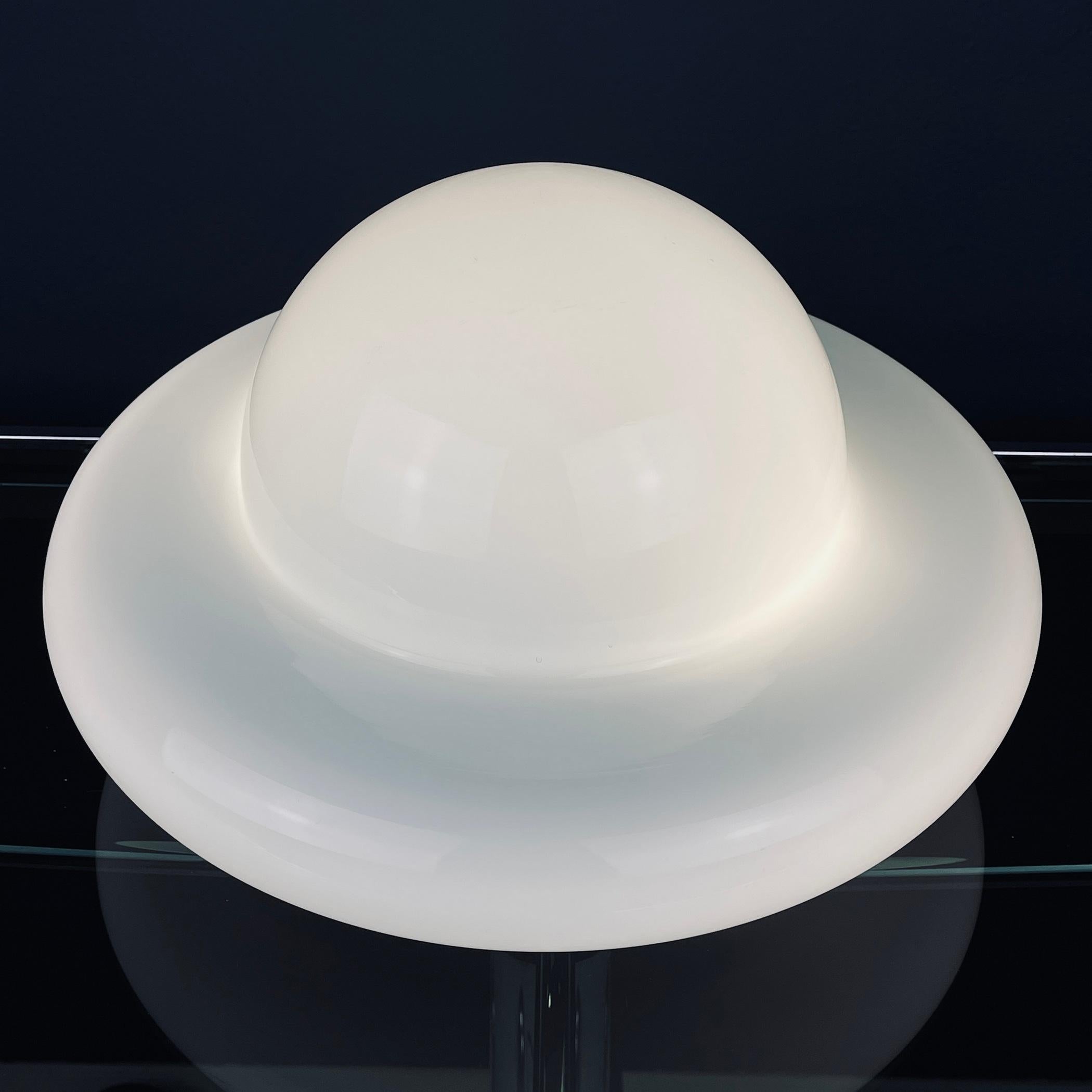 20th Century Mid-century white murano glass ceiling lamp Italy 1970s  For Sale