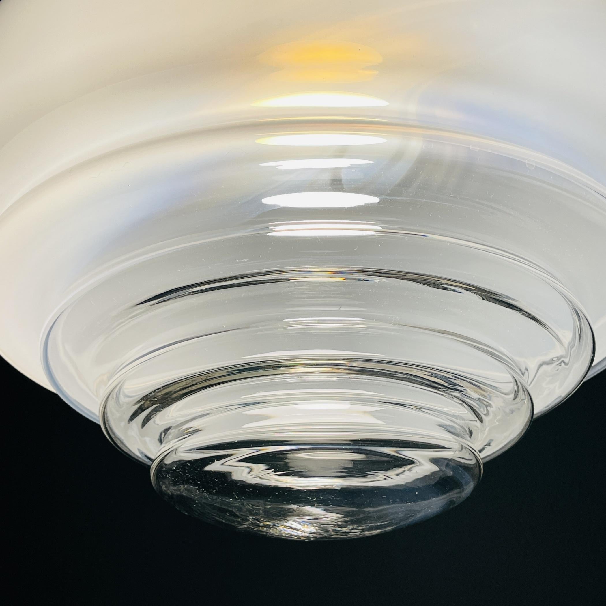 Mid-Century White Murano Pendant Lamp by Mazzega, Italy, 1970s For Sale 3