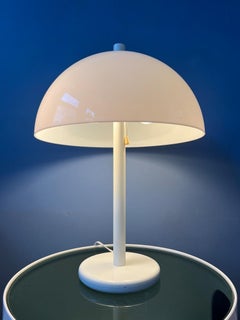 Mid Century White Mushroom Table Lamp by Dijkstra, 1970s