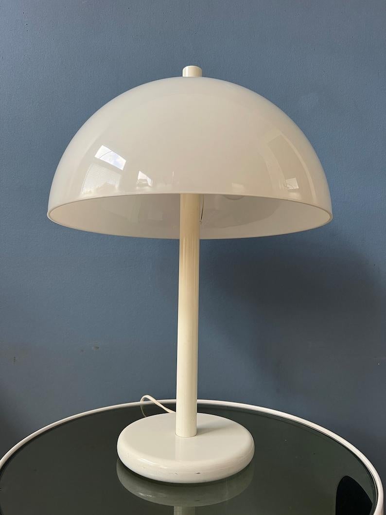 20th Century Mid Century White Mushroom Table Lamp by Dijkstra, 1970s For Sale