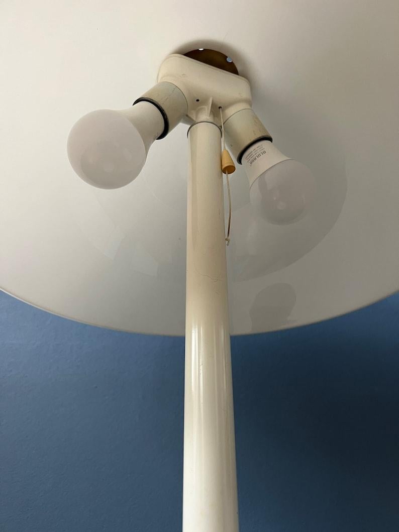 Mid Century White Mushroom Table Lamp by Dijkstra, 1970s For Sale 3