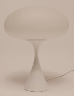 Midcentury White Mushroom Table Lamp, Laurel Lamp Company