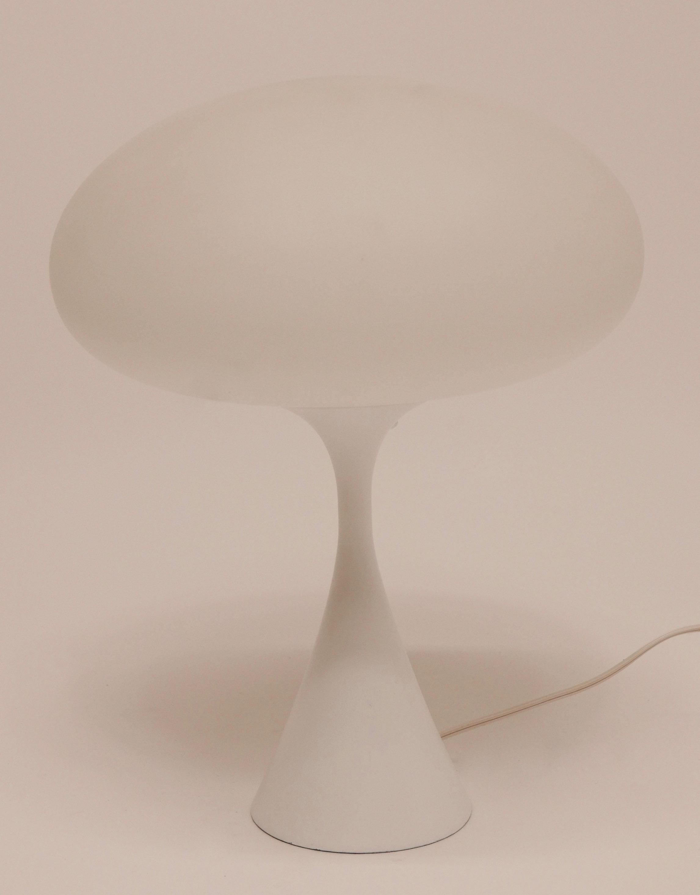 American Midcentury White Mushroom Table Lamp, Laurel Lamp Company