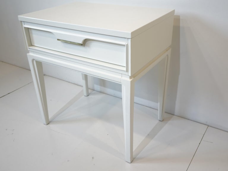 American Mid Century White Nightstand by Basic Witz For Sale