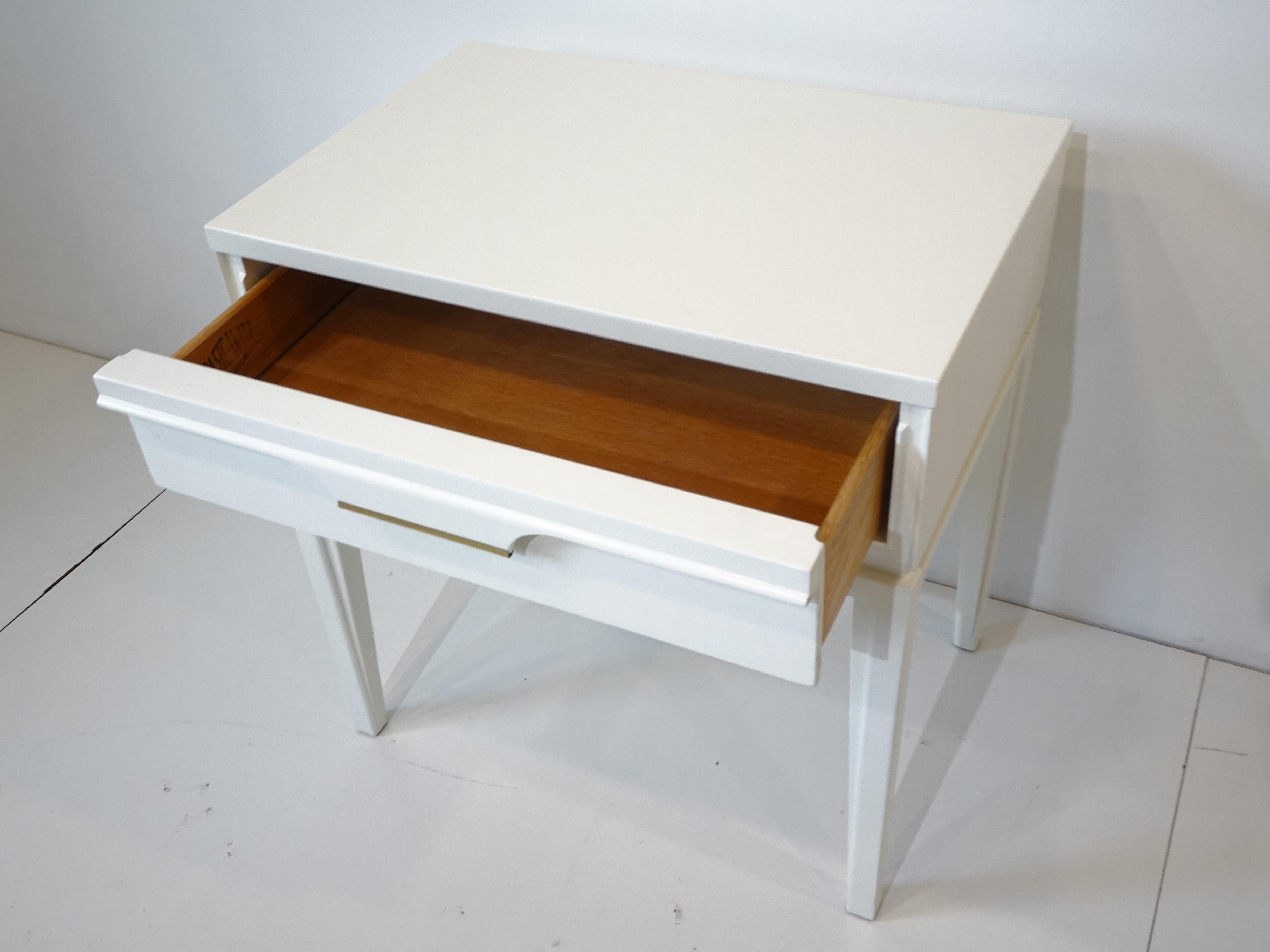 white nightstand mid century