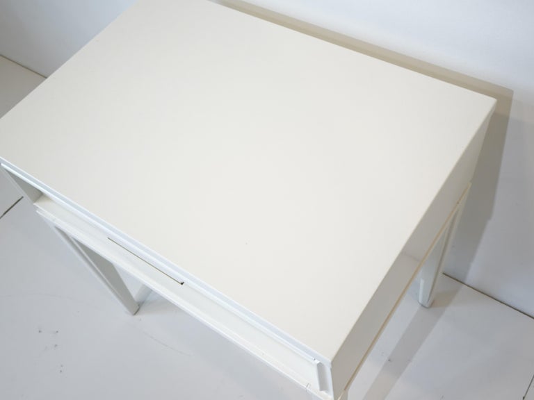 Wood Mid Century White Nightstand by Basic Witz For Sale