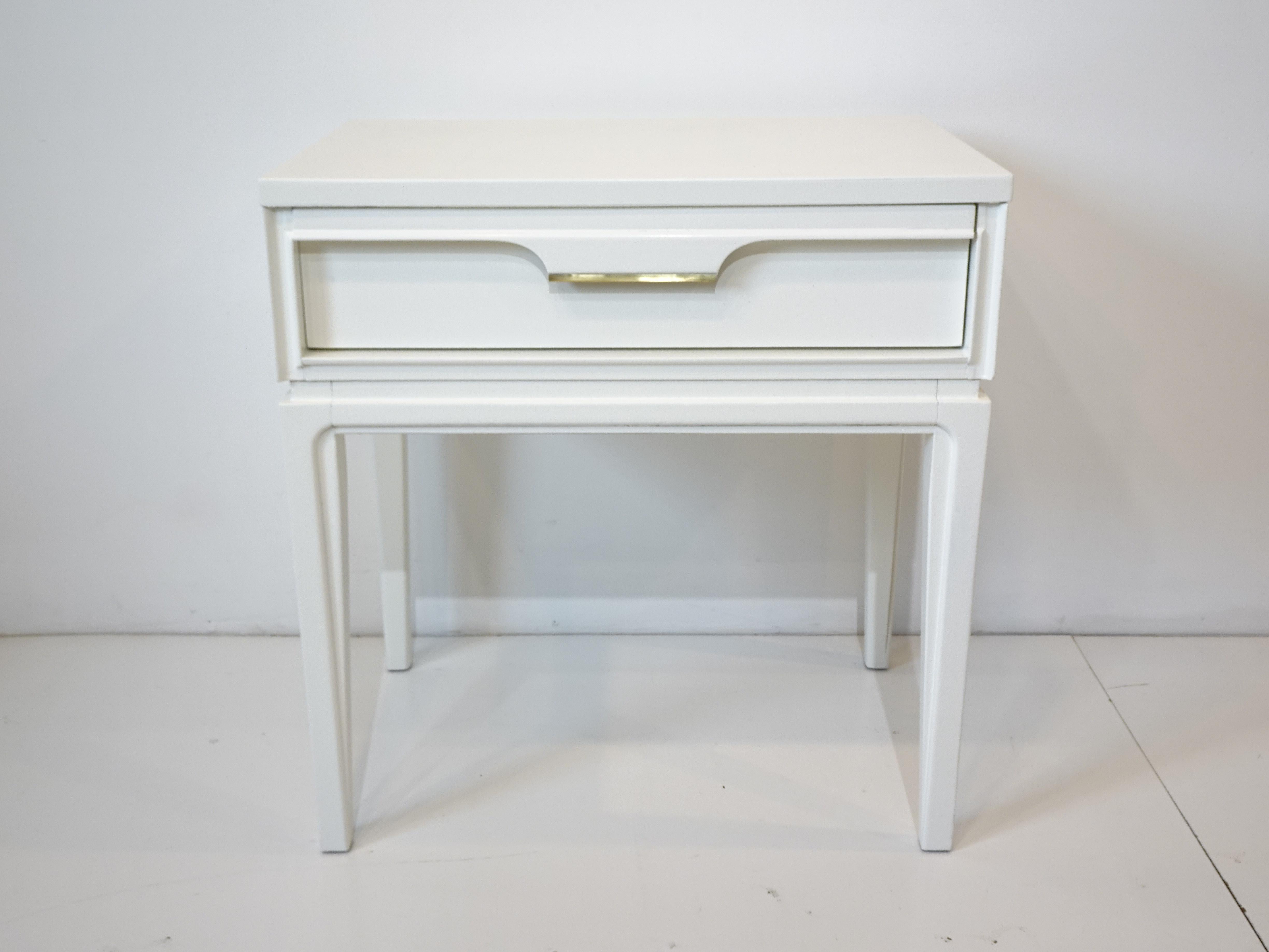20th Century Mid Century White Nightstand by Basic Witz For Sale