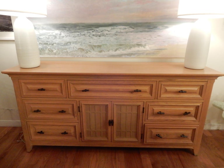 Midcentury White Oak Sideboard Buffet Credenza Server at 1stDibs